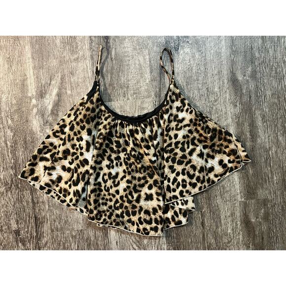 Women’s Leopard Print Cami Top Spaghetti Strap Blouse Animal Print - Picture 2 of 4